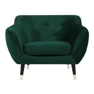 Zielony fotel z czarnymi nogami Mazzini Sofas Amelie