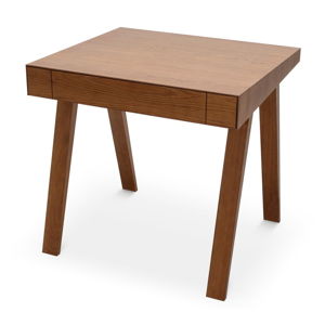 Brązowy stół z nogami z drewna jesionowego EMKO, 80x70 cm