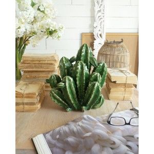 Zielony dekoracyjny kaktus ceramiczny Orchidea Milano Cactus, wys. 28 cm