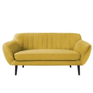 Żółta aksamitna sofa Mazzini Sofas Toscane, 158 cm