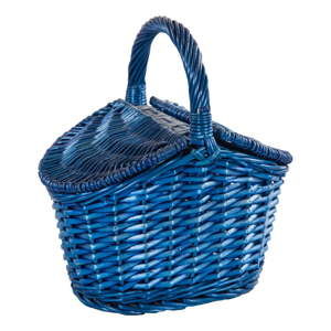 Niebieski wiklinowy koszyk Joy, dł. 25 cm