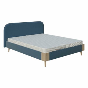 Niebieskie łóżko dwuosobowe DlaSpania Lena, 180x200 cm