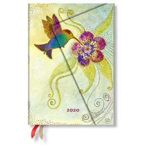 Wielokolorowy kalendarz na rok 2020 w twardej oprawie Paperblanks Hummingbird, 368 str.