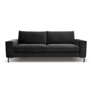 Grafitowa sofa 3-osobowa z czarnymi nogami Mossø Vino