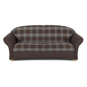 Brązowa sofa 3-osobowa w kratkę Max Winzer Corona