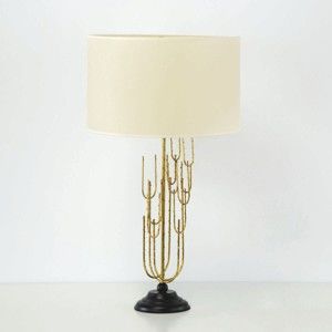 Lampa stołowa z metalu w kolorze złota bez abażuru Thai Natura Cactus