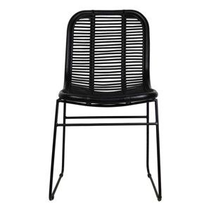 Czarne krzesło do jadalni z rattanu HSM collection