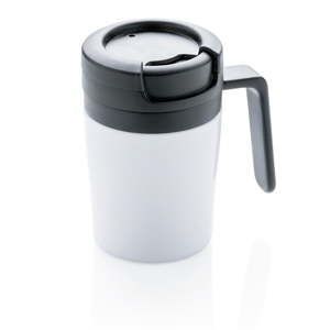 Biały kubek termiczny z uchem XD Design Coffee to Go, 160 ml