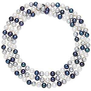 Biało-niebieski perłowy naszyjnik Chakra Pearls, 120 cm