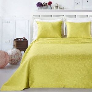 Żółtozielony komplet na łóżko z mikrowłókna DecoKing Elodie, 220x240 cm