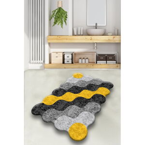 Żółto-szary dywanik łazienkowy 70x120 cm Circle – Foutastic