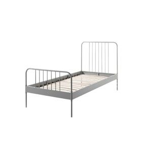Szare metalowe łóżko dziecięce Vipack Jack, 90x200 cm
