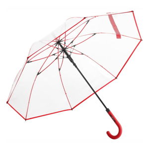 Damski przezroczysty parasol Ambiance Red Border, ⌀ 105 cm