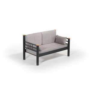 Szara 2-osobowa sofa ogrodowa Kappis, 80x150 cm