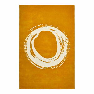 Żółty wełniany dywan Think Rugs Elements Circle, 150x230 cm