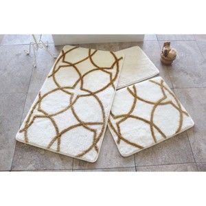 Brązowo-kremowe dywaniki łazienkowe zestaw 3 szt. 100x60 cm Bonne – Foutastic