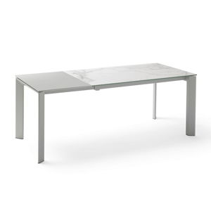 Szary stół rozkładany do jadalni sømcasa Lisa Blanco, dł. 140/200 cm