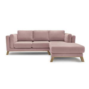 Różowa sofa z szezlongiem po prawej stronie Bobochic Paris Seattle