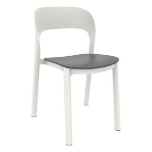 Zestaw 4 białych krzeseł ogrodowychz szarym siedziskiem Resol Ona