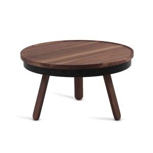 Brązowy stolik z drewna dębowego ze schowkiem Woodendot Batea M