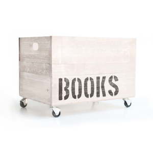 Białe pudełko drewniane na książki Little Nice Things Books