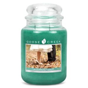 Świeczka zapachowa w szklanym pojemniku Goose Creek Jesienny romans, 150 godz. palenia