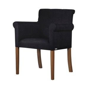 Czarne krzesło z ciemnobrązowymi nogami Ted Lapidus Maison Flacon