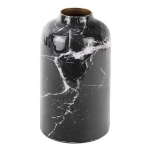 Czarno-biały żelazny wazon PT LIVING Marble, wys. 15 cm