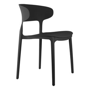 Czarne plastikowe krzesła zestaw 4 szt. Fain – Leitmotiv