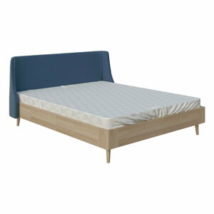 Niebieskie łóżko dwuosobowe DlaSpania Sofia, 140x200 cm