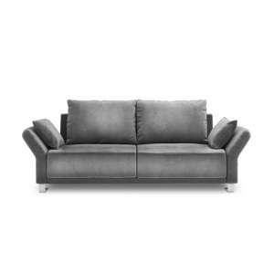 Szara 3-osobowa sofa rozkładana z aksamitnym obiciem Windsor & Co Sofas Pyxis