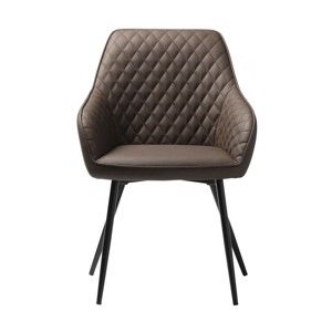 Brązowe krzesło ze skóry ekologicznej Unique Furniture Milton