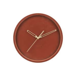 Brązowy aksamitny zegar ścienny Karlsson Lush