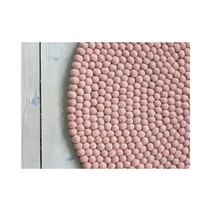 Różowy wełniany dywan kulkowy Wooldot Ball Rugs, ⌀ 90 cm