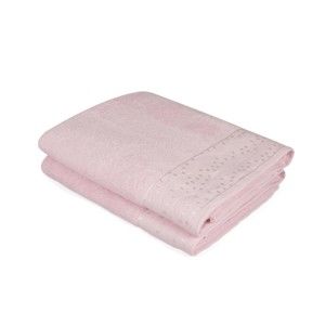 Zestaw 2 fioletowych ręczników z czystej bawełny Tomka, 90x150 cm