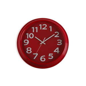 Czerwony zegar ścienny Versa In Time, ⌀ 32,7 cm