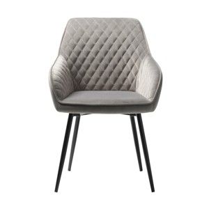 Szare aksamitne krzesło Unique Furniture Milton