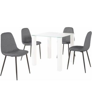 Zestaw stołu i 4 szarych krzeseł Støraa Dante, dł. stołu 80 cm