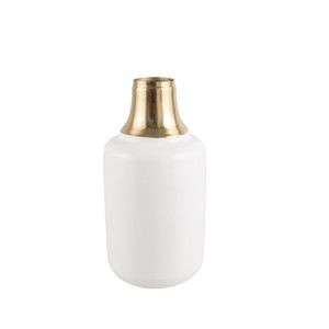 Biały wazon z detalem w złotym kolorze PT LIVING Shine, wys. 28 cm