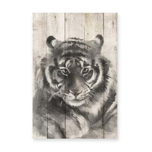 Drewniana tabliczka dekoracyjna Surdic Watercolor Tiger, 40x60 cm