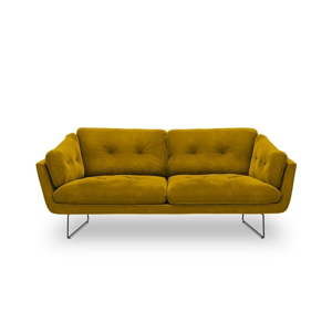 Żółta 3-osobowa sofa z aksamitnym obiciem Windsor & Co Sofas Gravity
