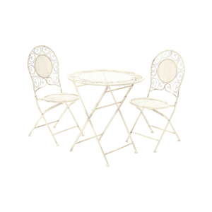 Zestaw 2 kremowych składanych krzeseł ogorodwych i stolika Premier Housewares Jardin