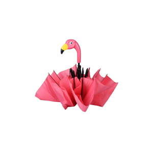 Różowy parasol składany Esschert Design Flamingo, ⌀ 96,5 cm