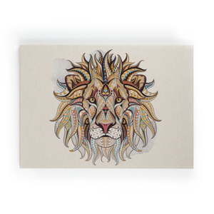 Drewniana tabliczka dekoracyjna Surdic Lino Lion, 50x70 cm