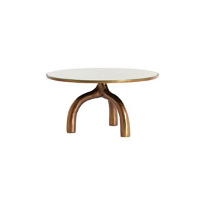 Szklany okrągły stolik w kolorze brązu/beżowy ø 76 cm Mello – Light & Living