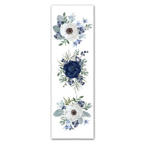 Niebieski i biały bieżnik na stół 140x45 cm - Minimalist Cushion Covers