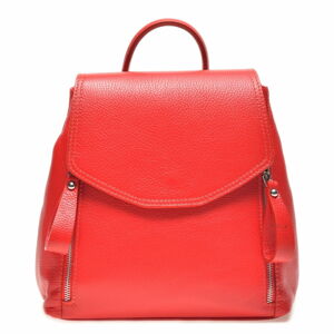 Czerwony plecak skórzany Carla Ferreri