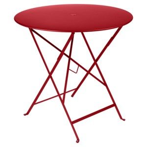 Czerwony stolik ogrodowy Fermob Bistro, Ø 77 cm