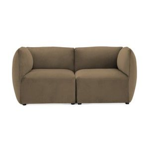 Brązowoszara 2-osobowa sofa modułowa Vivonita Velvet Cube