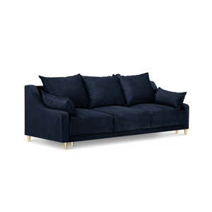 Ciemnoniebieska 3-osobowa sofa rozkładana z miejscem do przechowywania Mazzini Sofas Pansy